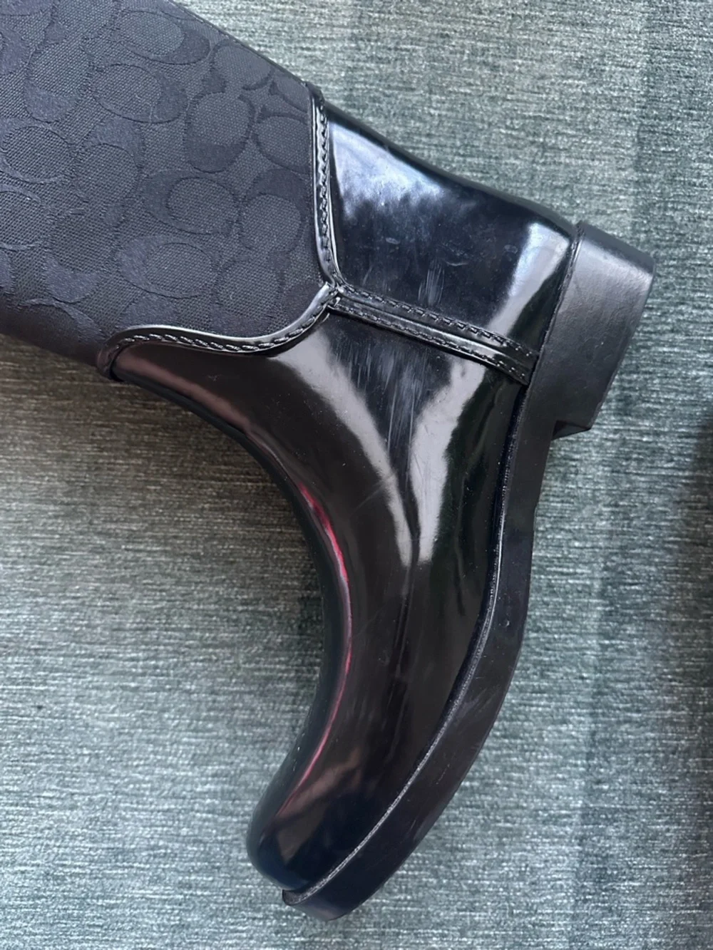 Coach Tristee Black/Grey Signature Tall Rain Boot - Picture 9 of 12